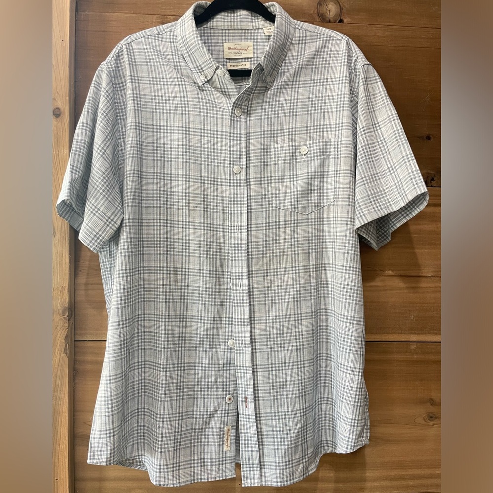 Men’s Weatherproof Plaid Short Sleeve Collared Shirt